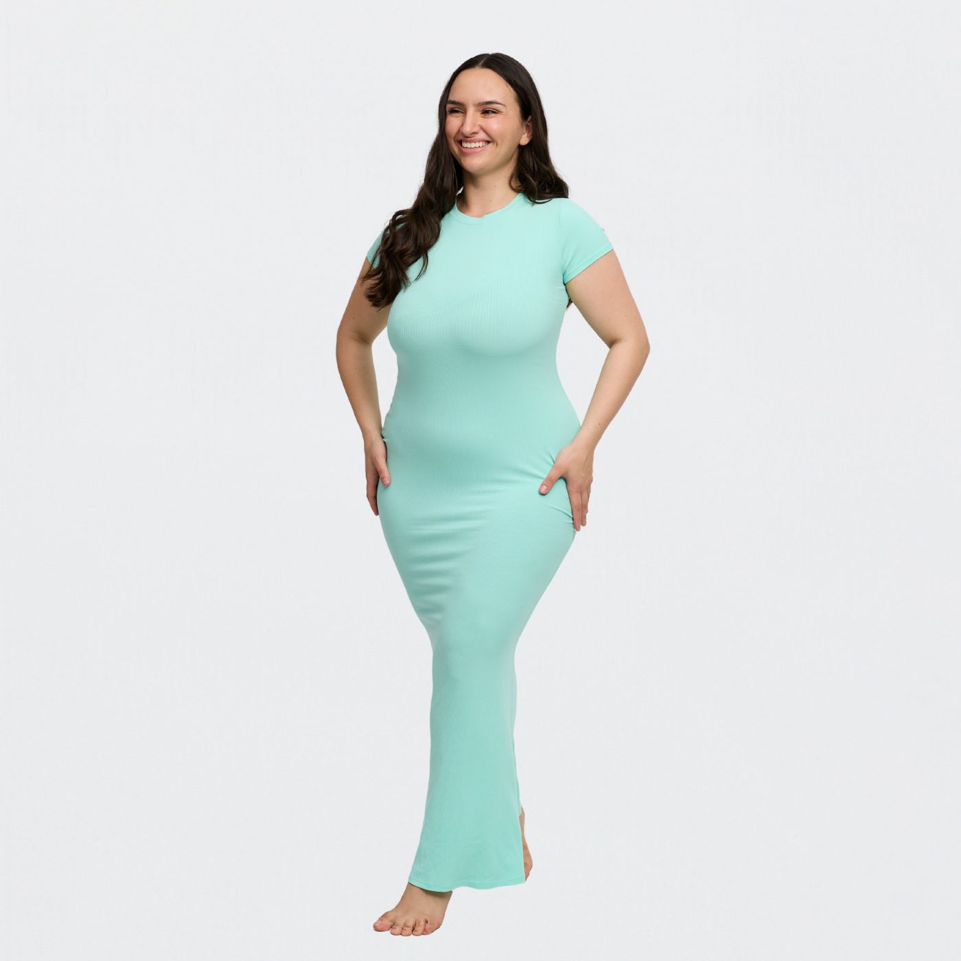 Ribbed T-Shirt Maxikleid