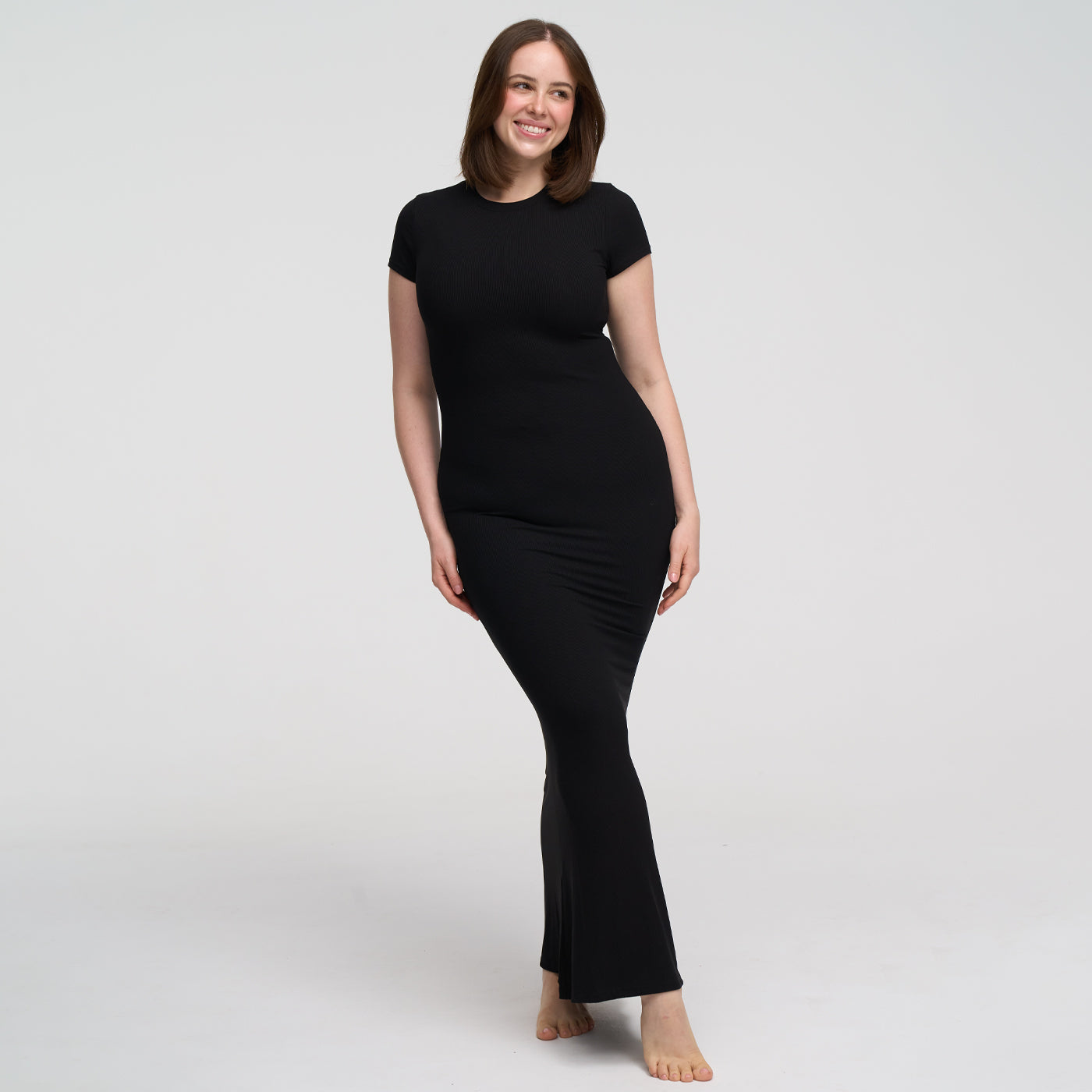 Ribbed T-Shirt Maxikleid